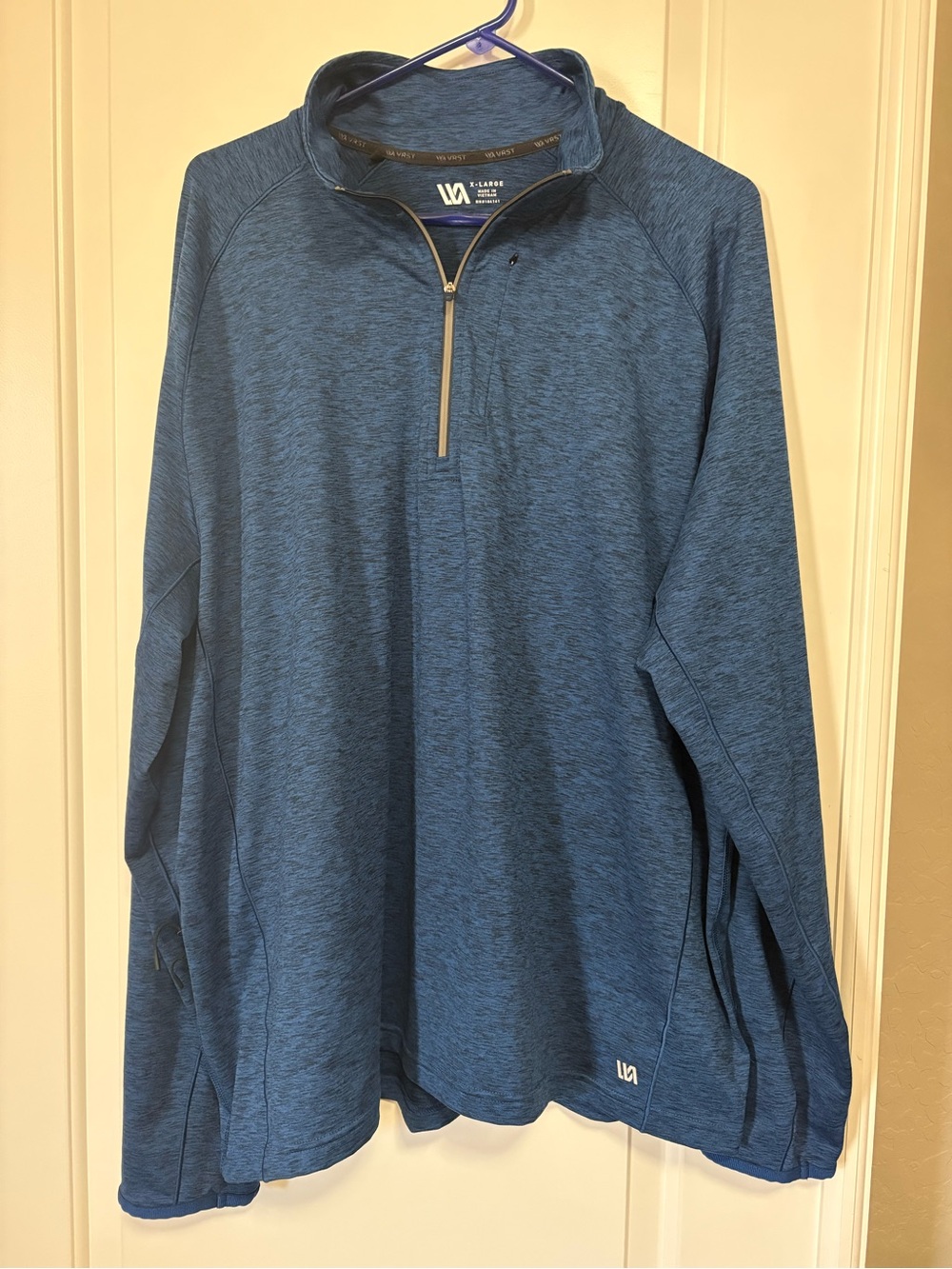 VRST Men's Blue Heather Quarter-Zip Pullover XL